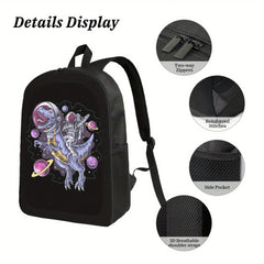 Space Force Backpack - Lightweight, Durable Travel & Hiking Laptop Bag With Vibrant Alien Creature Design, Adjustable Shoulder Straps, And Zipper Closure, Perfect For School, Work, Or Outdoor Adventures, School Backpack | Space Theme Bag | Durable Oxf