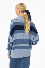 Blue Multi Stripe Collar Sweater
