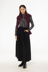 Black Cargo Corduroy Maxi Skirt