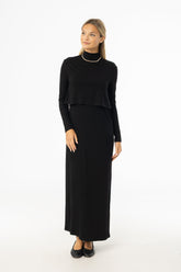Black Overlay Maxi Dress