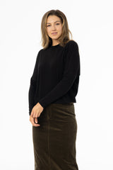 Black Swing Mock Neck Top