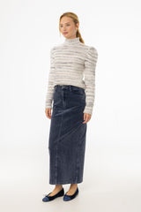 Blue Wash Corduroy Skirt