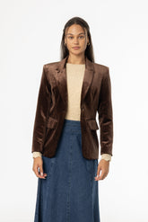 Bone Floral Scalloped Top