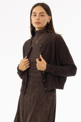 Brown Chunky Knit Cardigan