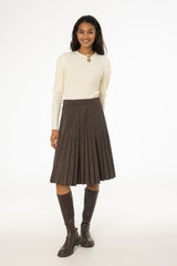 Brown Pleated Skirt