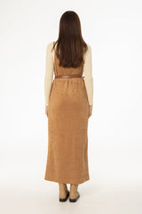 Camel Microsuede Maxi Jumper