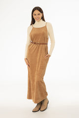 Camel Microsuede Maxi Jumper