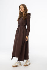 Brown Sweatshirt Maxi Dress