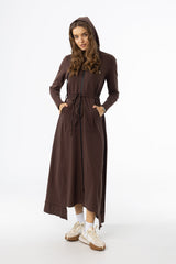 Brown Sweatshirt Maxi Dress