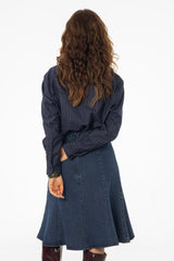 Navy Pinstripe Blouse