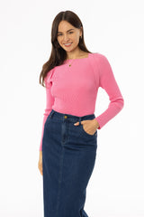 Pink Faux Shrug Knit Top