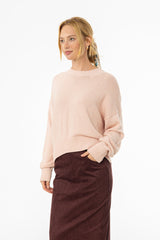 Pink High-Low Oversized Sweater