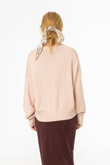 Pink High-Low Oversized Sweater