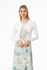 White Ribbed Cardigan