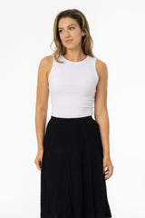 White Ribbed Tank Top