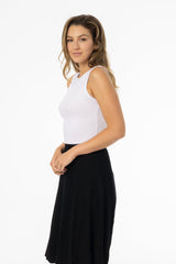 White Ribbed Tank Top