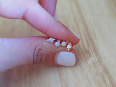 Silver milgrain stud earrings | Tiny stud earrings | Dainty stud earrings | Delicate stud earrings | Second hole | Minimalist earrings