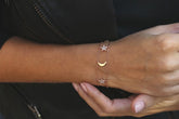 Sterling Silver Moon & Star bracelet | Unique and dainty bracelet | Open wide bracelet | Every day bracelet | Rose gold bracelet