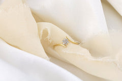 14kt Gold and Diamond flower ring, dainty diamond flower ring, dainty gold diamond ring, cluster flower ring, anniversary ring gifts for her