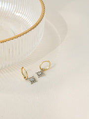 Silver / Rose Gold / Yellow Gold removable charm huggie earring | filigree huggies | vintage inspired jewelry huggies | two toned huggies |