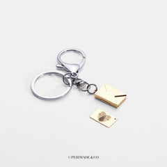 PERIMADE Custom Photo Locket Keychain • Gold Mail Envelope Picture Key Ring • Minimalist Pet Memorial Jewelry • Trendy Best Friend Gift