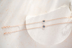 Sterling Silver evil eye bracelet | Enamel eye bracelet | Gold eye bracelet | Dainty evil eye bracelet | Good luck gift | push present