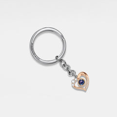 PERIMADE Silver Heart Projection Keychain • Custom Memorial Photo Key Ring • Personalized Picture Inside Jewelry • Trendy Best Friend Gift