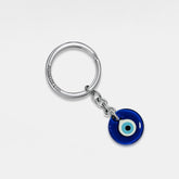 PERIMADE Glass Evil Eye Keychain • Turkish Blue Nazar Key Ring • Stainless Steel Car Accessories • Trendy Best Friend Gift
