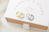 Sterling Silver Hexagon hoops - gold hexagon huggies - geometric huggies - gifts for her - everyday earrings - unique huggies - plain huggie