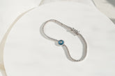 Sterling Silver tennis evil eye bracelet - single evil eye tennis bracelet - unique eye bracelet - thin tennis bracelet with evil eye - gift