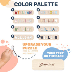 Baby Name Puzzle, 1st Birthday Baby Girl Gift, Wooden Montessori Toys for Toddlers, Baby Shower Gift, Personalized Name Gift, Newborn Gifts