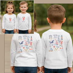 Custom Listing Cape Cod Toddler Long Sleeve Shirt Lobster Shirt Kid Nautical Shirt Toddler