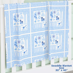 Greek Baby Swaddle Blanket Newborn Swaddle Greece Infant Blanket Greece Theme Baby Shower Gift New Mom Gift Expecting Parents Baby Reveal