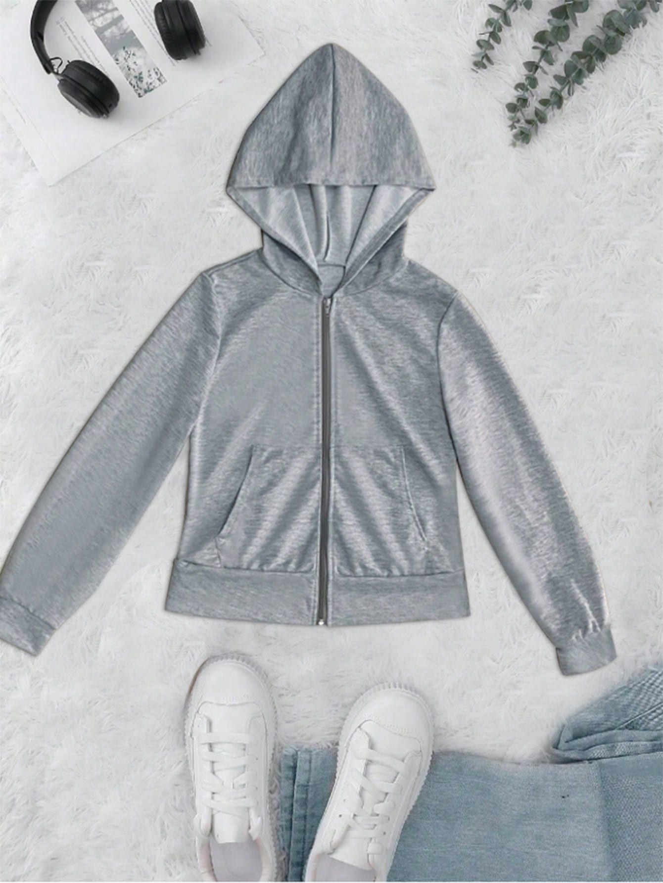 INAWLY Women's Zipper Hoodie, Plain Color, Simple & Fashionable, Long Sleeve Graduation,Back To School Outfits,Graduation,Teacher Outfits For Women,Back To School Pullover Fall Outfit