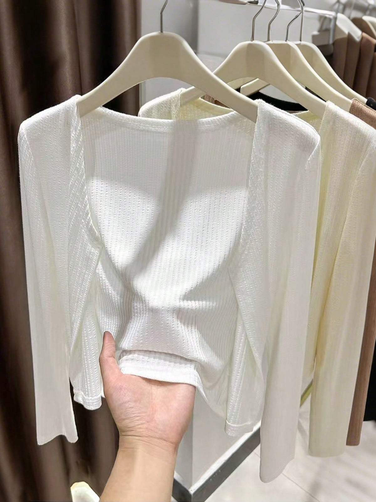 INAWLY Women's Fashionable Casual Solid Color Romantic Minimalist Cardigan