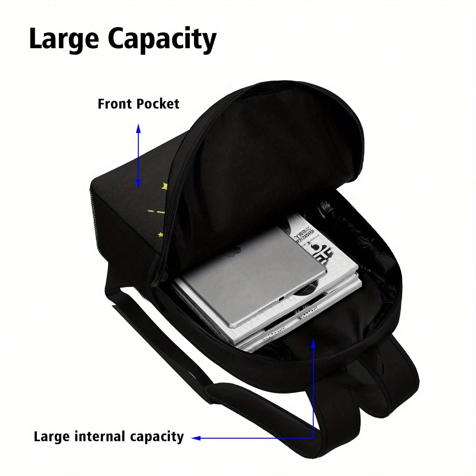 1 Set 3D Pink And Black Butterflies Backpack, Lunch Bag &Amp;   Pencil Case Combo - Casual Large Capacity, Adjustable Shoulder Strap, Zipper Closure, Unisex Travel &Amp;   Bag For Office &Amp;   Daily Use, Office Backpack |   Butterfly Print Bag |   Adjus