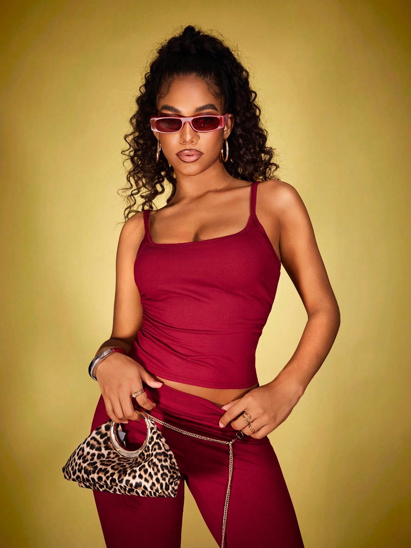 INAWLY 2pcs/Set Women Casual Round Neck Short Sleeve Top And Long Pants Set