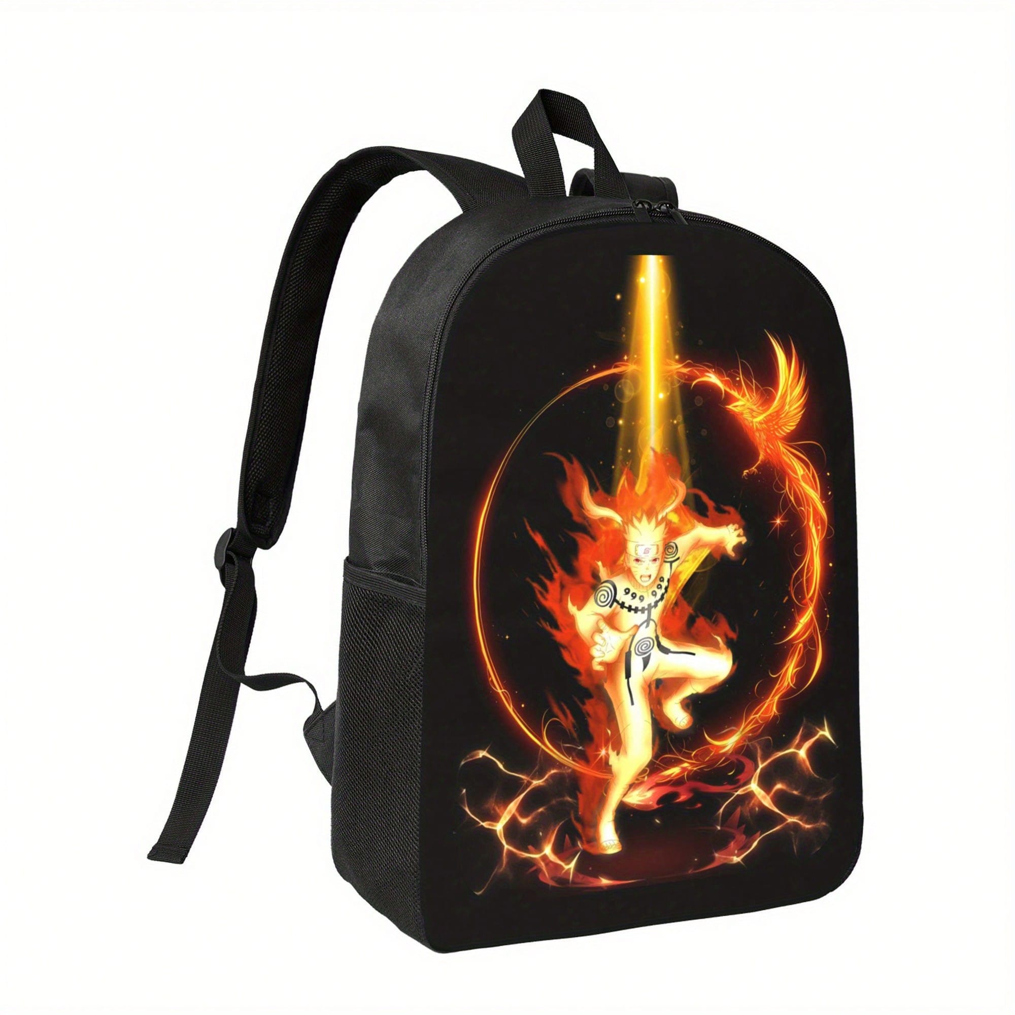 Backpack With Adjustable Shoulder Straps - Lightweight School Bag, Zipper Closure, Anime  Graphic Print In Black/Orange/ - Durable Nylon Backpack For Teens, College, Travel - Perfect Back-To-School, Halloween, Christmas, Thanksgiving Gift, Backpack For Sc