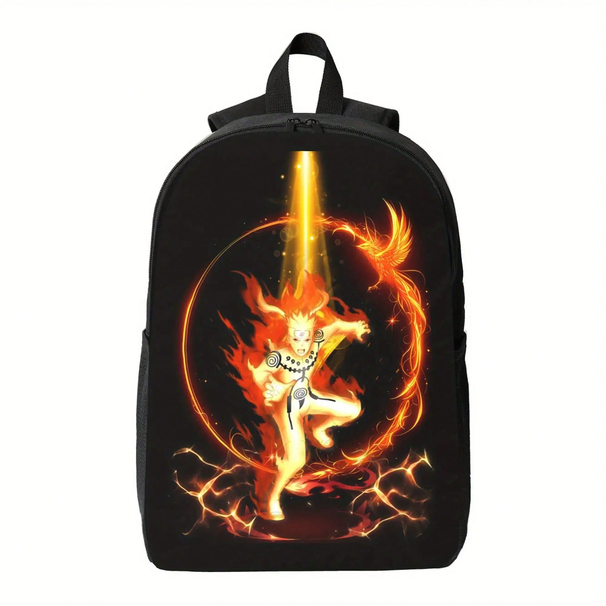 Backpack With Adjustable Shoulder Straps - Lightweight School Bag, Zipper Closure, Anime  Graphic Print In Black/Orange/ - Durable Nylon Backpack For Teens, College, Travel - Perfect Back-To-School, Halloween, Christmas, Thanksgiving Gift, Backpack For Sc
