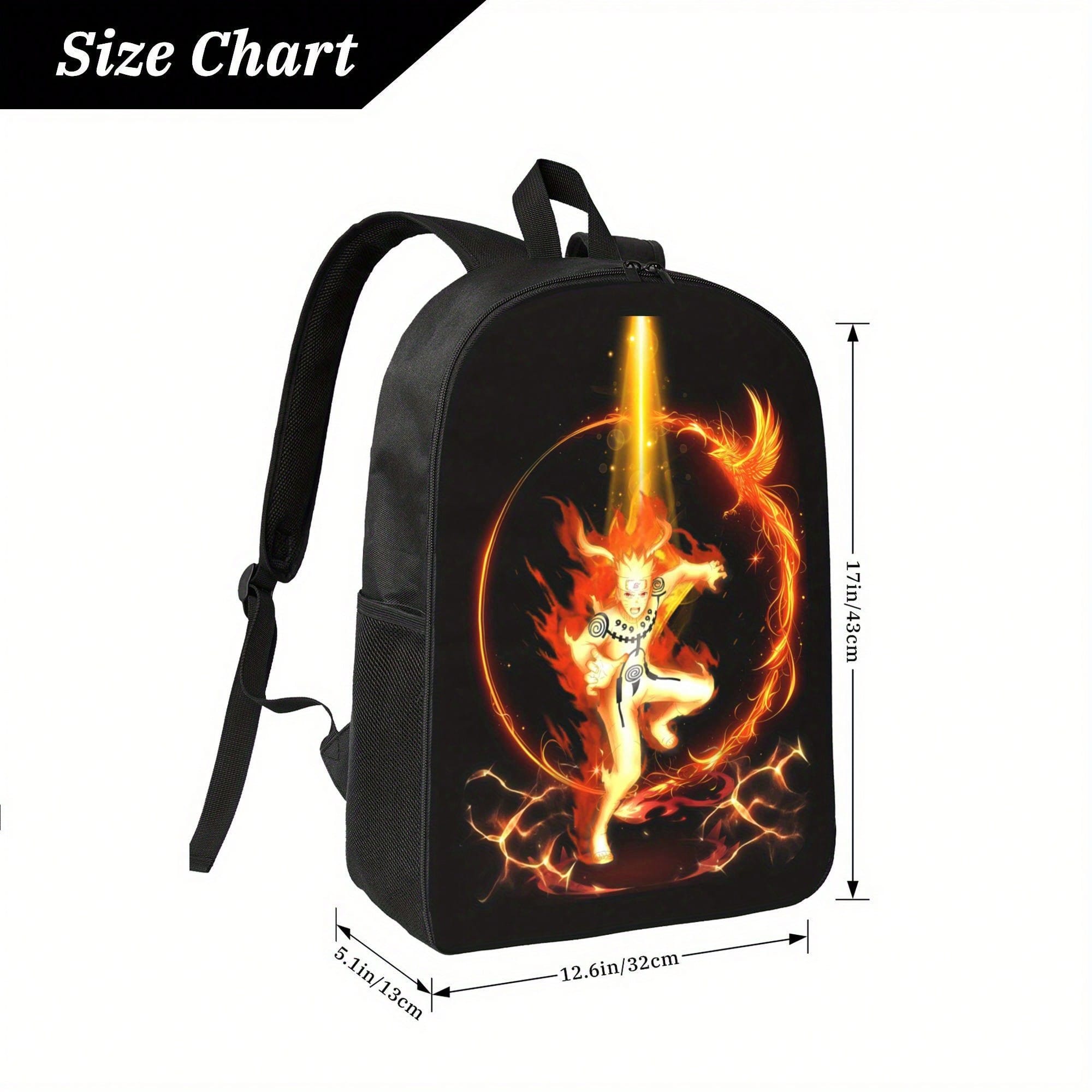 Backpack With Adjustable Shoulder Straps - Lightweight School Bag, Zipper Closure, Anime  Graphic Print In Black/Orange/ - Durable Nylon Backpack For Teens, College, Travel - Perfect Back-To-School, Halloween, Christmas, Thanksgiving Gift, Backpack For Sc