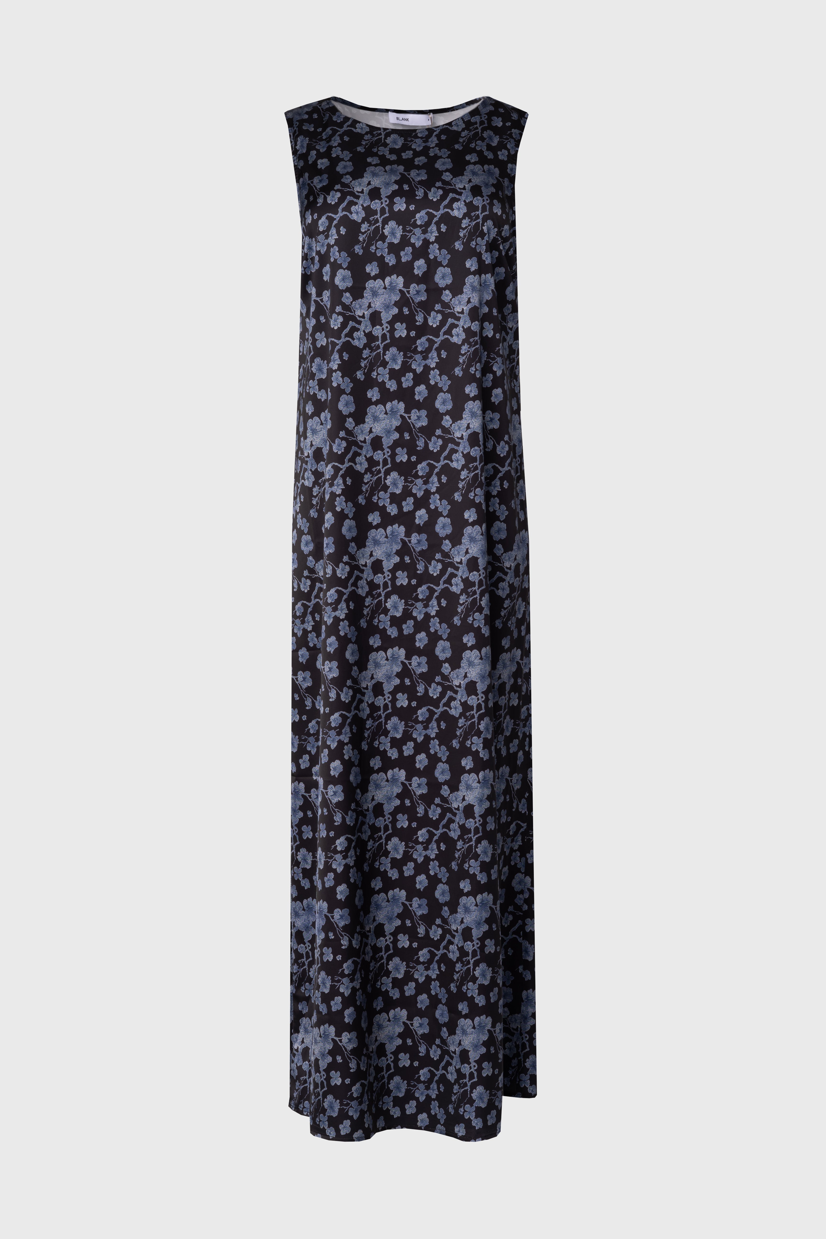 Blue Floral Printed A-Line Slip Jumper