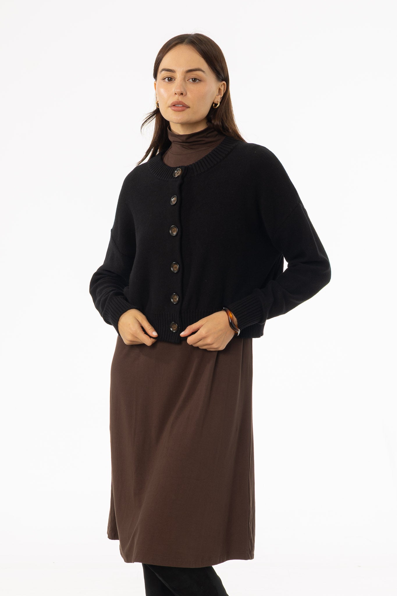 Black Chunky Knit Cardigan