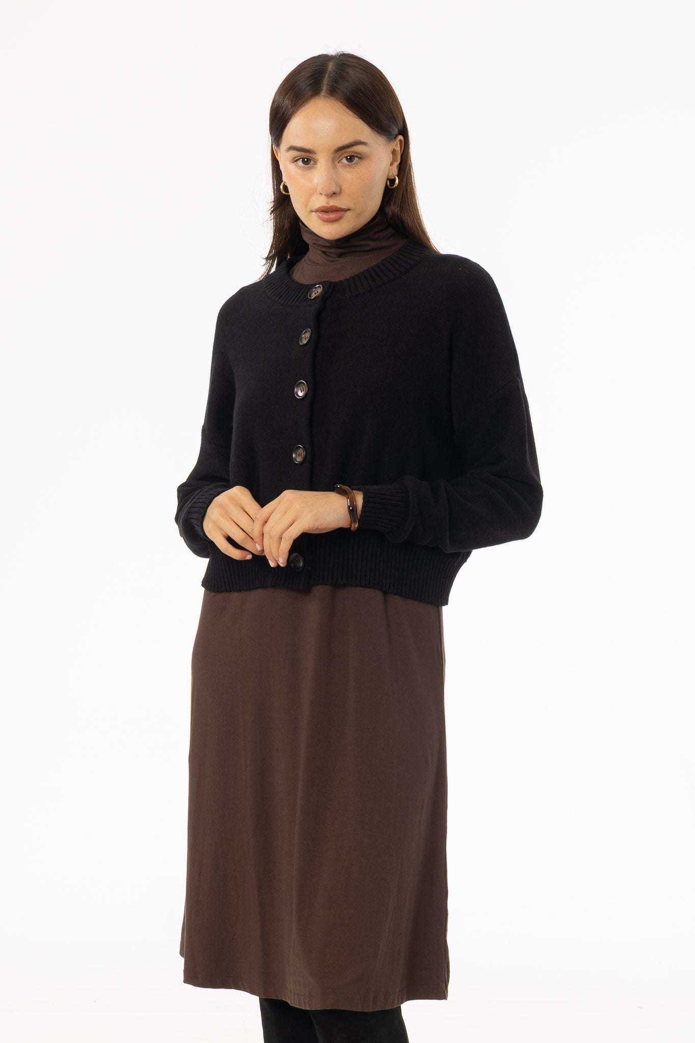 Black Chunky Knit Cardigan