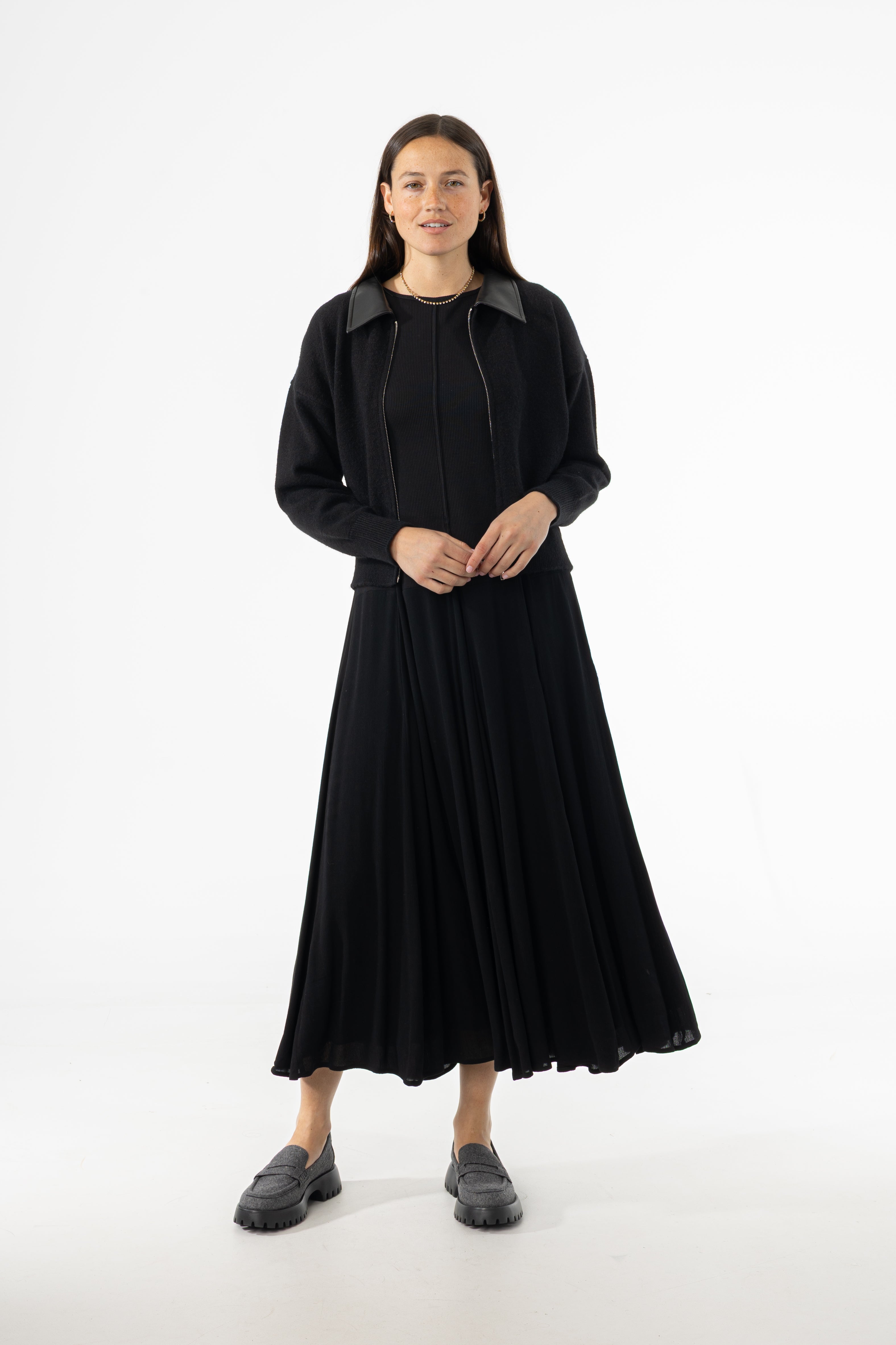 Black Fabric Combo Jumper