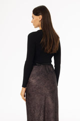 Black Faux Shrug Knit Top