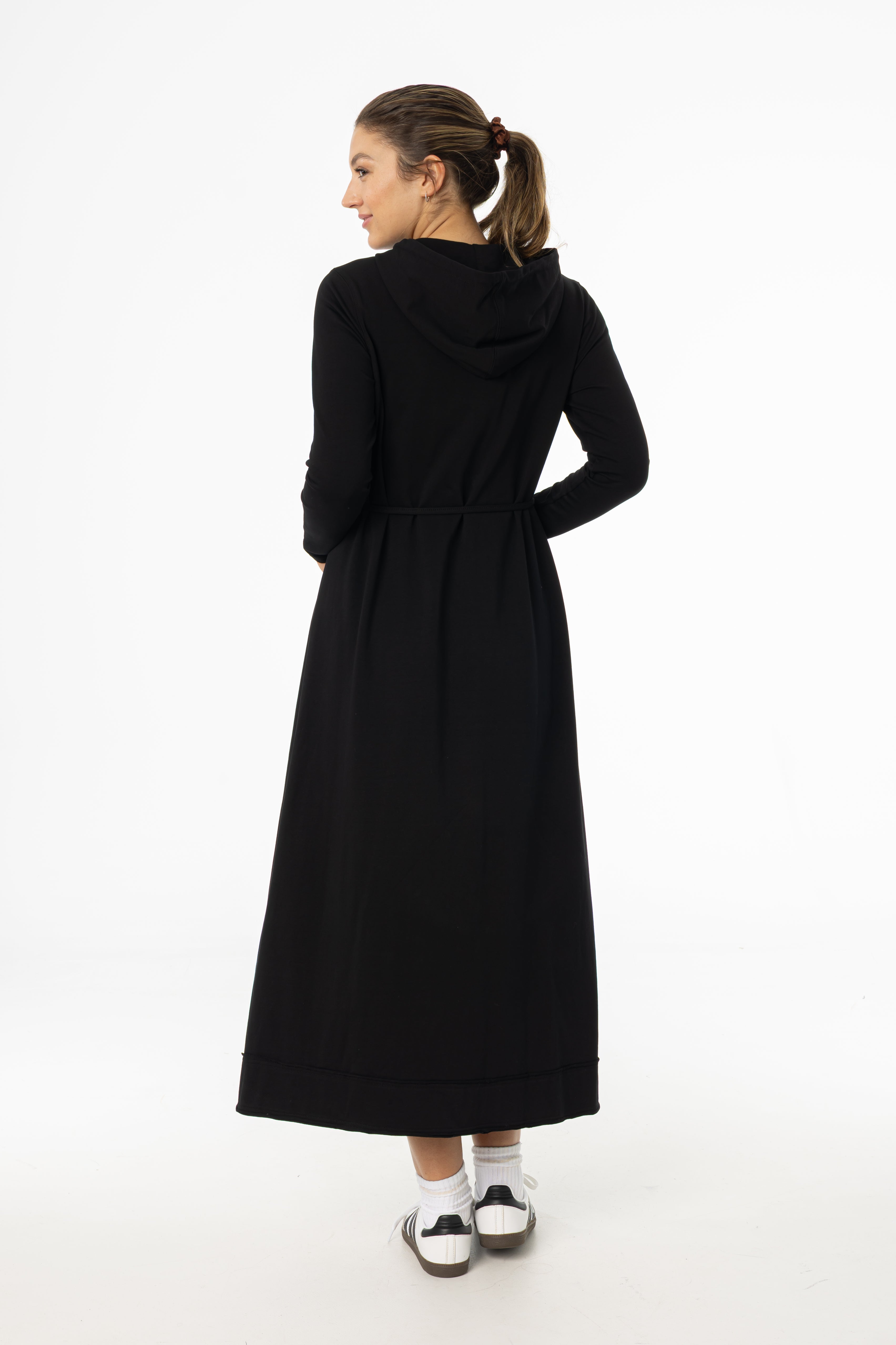 Black Sweatshirt Maxi Dress