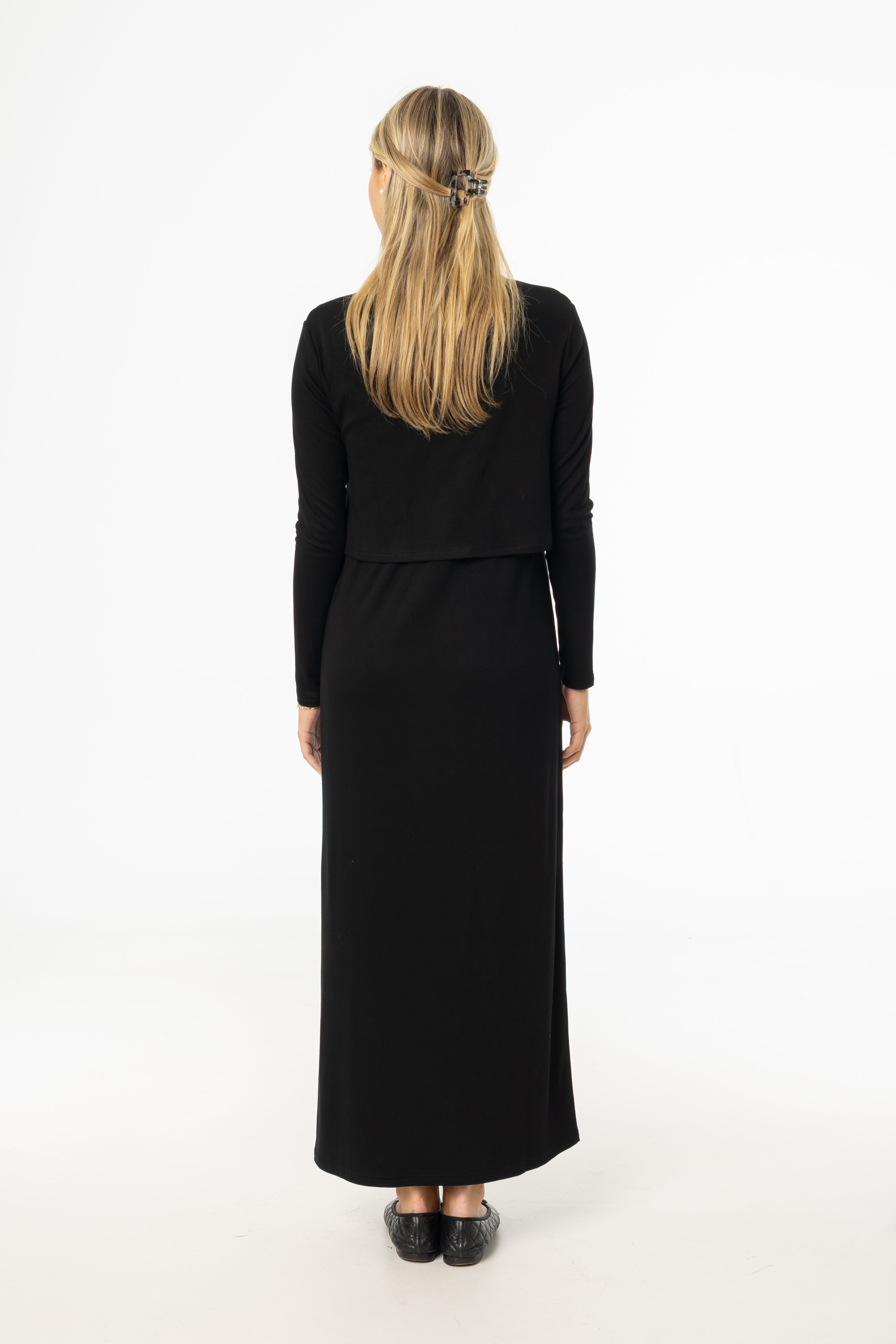 Black Overlay Maxi Dress