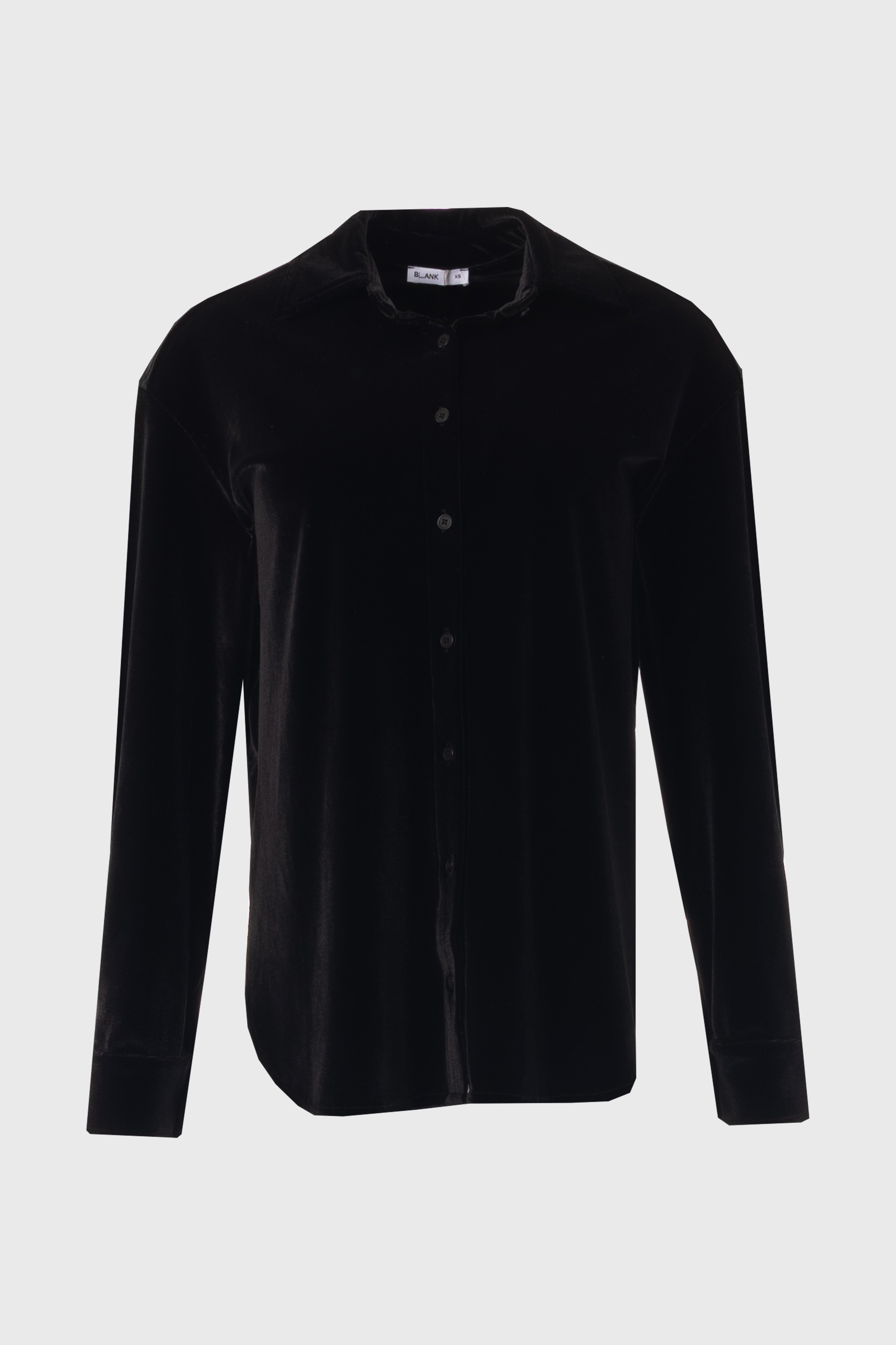 Black Oversized Velour Blouse