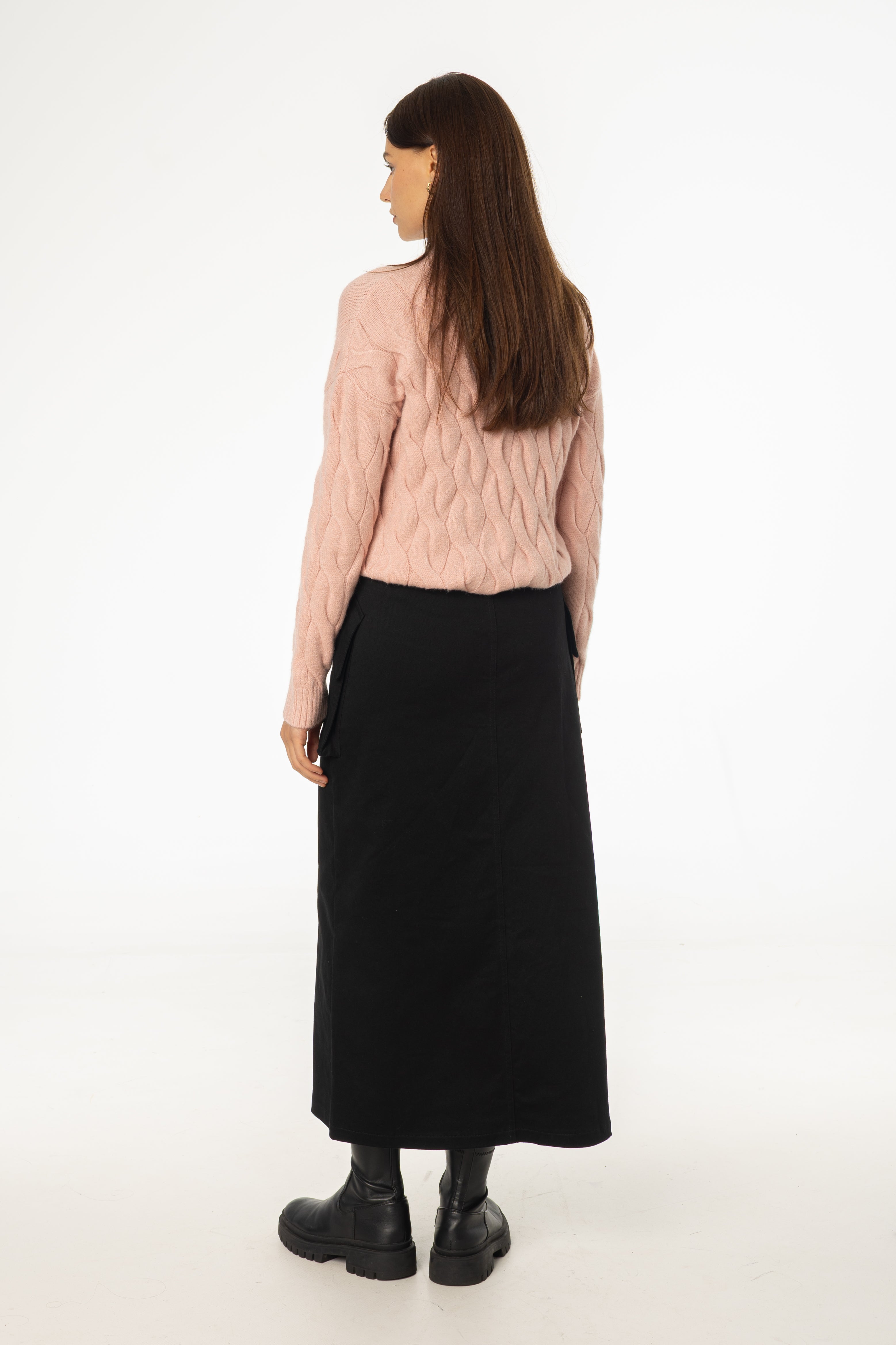 Black Pocket Cargo Skirt