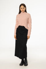 Black Pocket Cargo Skirt
